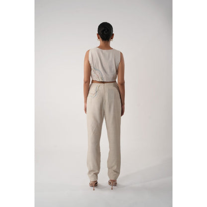 Orthodox Olympus Overlap Beige Crop Top
