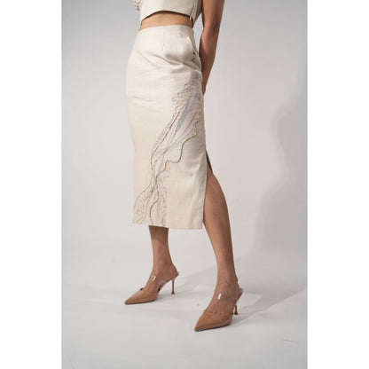 Orthodox Beige Nurturer Embroidered Skirt