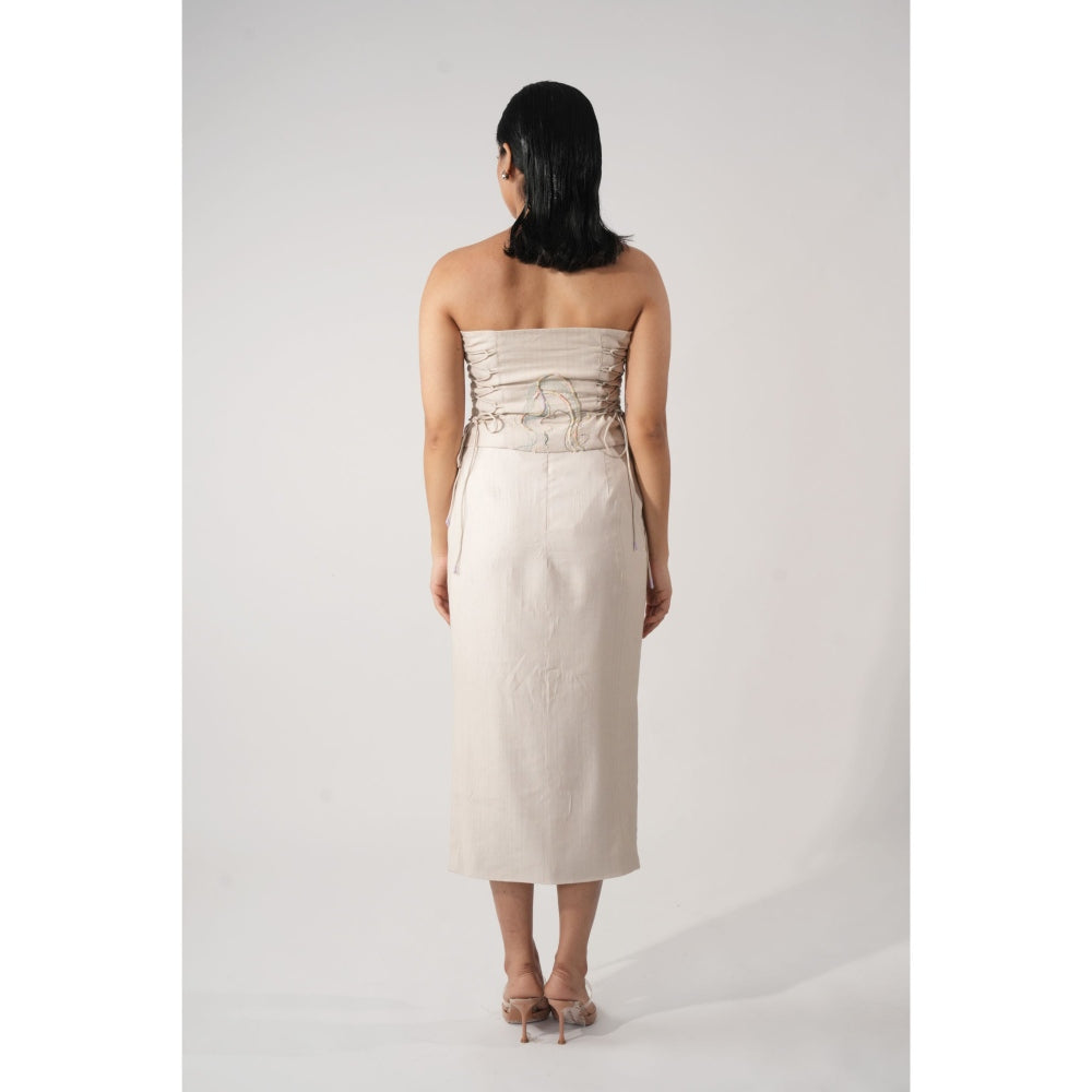 Orthodox Beige Nurturer Embroidered Skirt