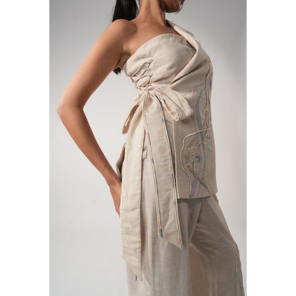 Orthodox Off White Meadow Half Embroidered Jacket