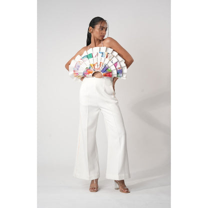 Orthodox White High-Waisted Trousers