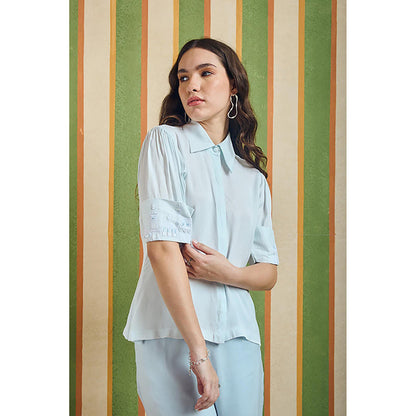 Orthodox Folded Edge Blue Shirt