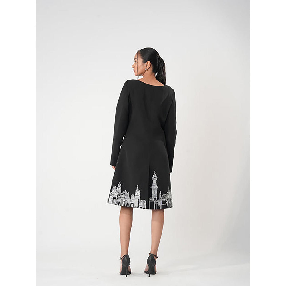 Orthodox Cassius Long Coat Black Crepe Dress