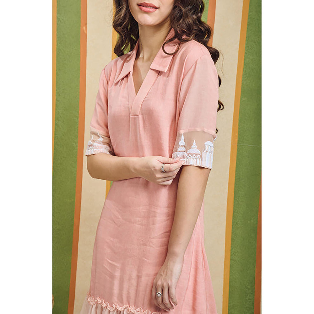 Orthodox Velina Blush Drop Pink Cotton Linen Dress