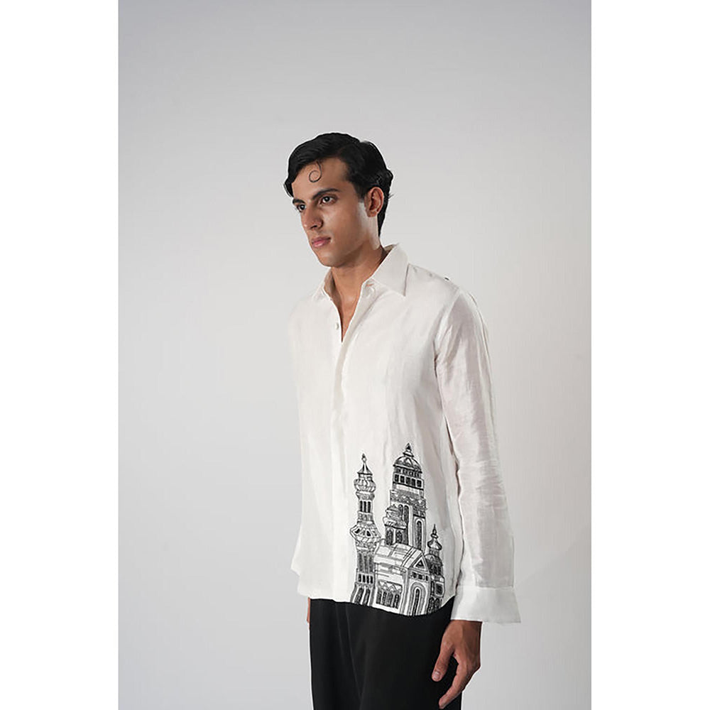 Orthodox Veneziano White Cotton Silk Shirt