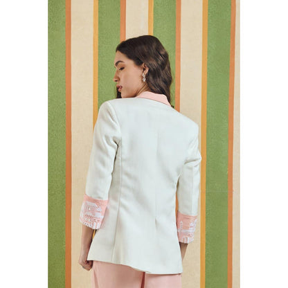 Orthodox Womens Colorblock Pink Blazer