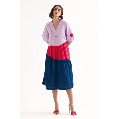 Our Love Omg Multi Colour Midi Dress