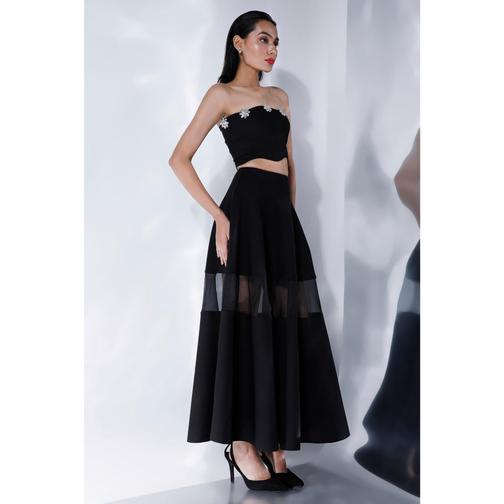 Ozeqo Womens Black Crop Top