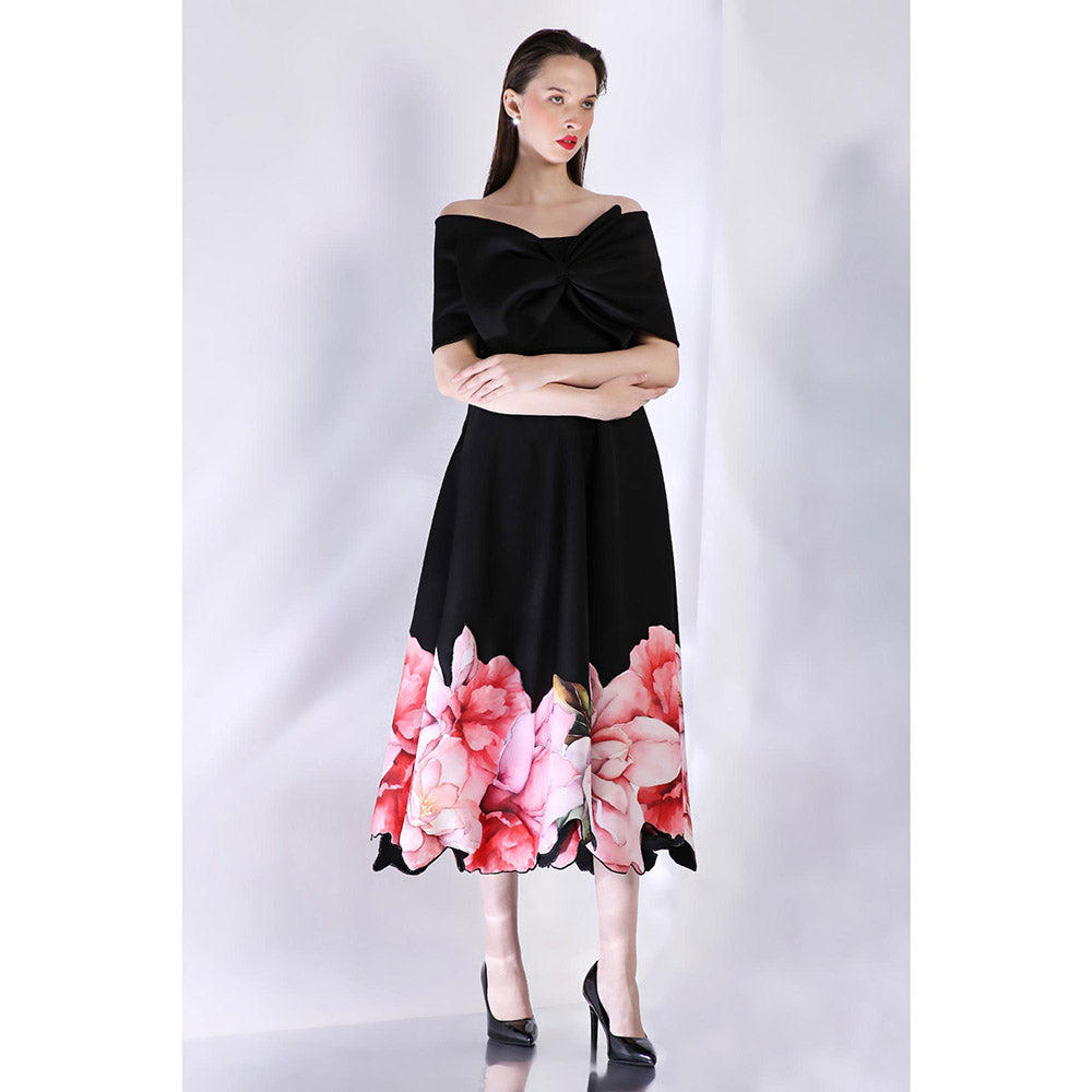 Ozeqo Womens Black Dress with Wrap (Set of 2)