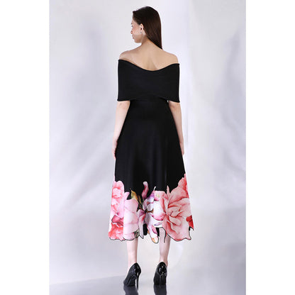 Ozeqo Womens Black Dress with Wrap (Set of 2)