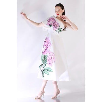 Ozeqo Womens White Dress with Wrap (Set of 2)