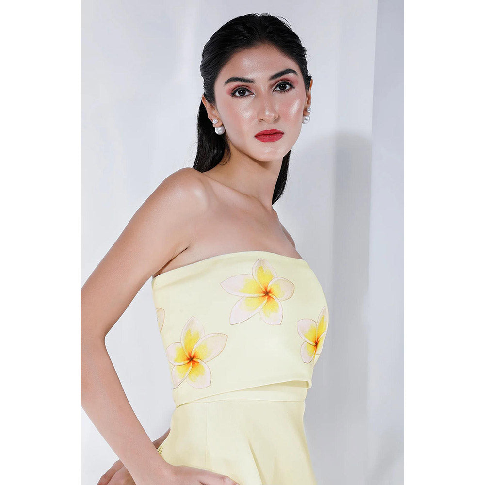 Ozeqo Womens Yellow Dress with Wrap (Set of 2)