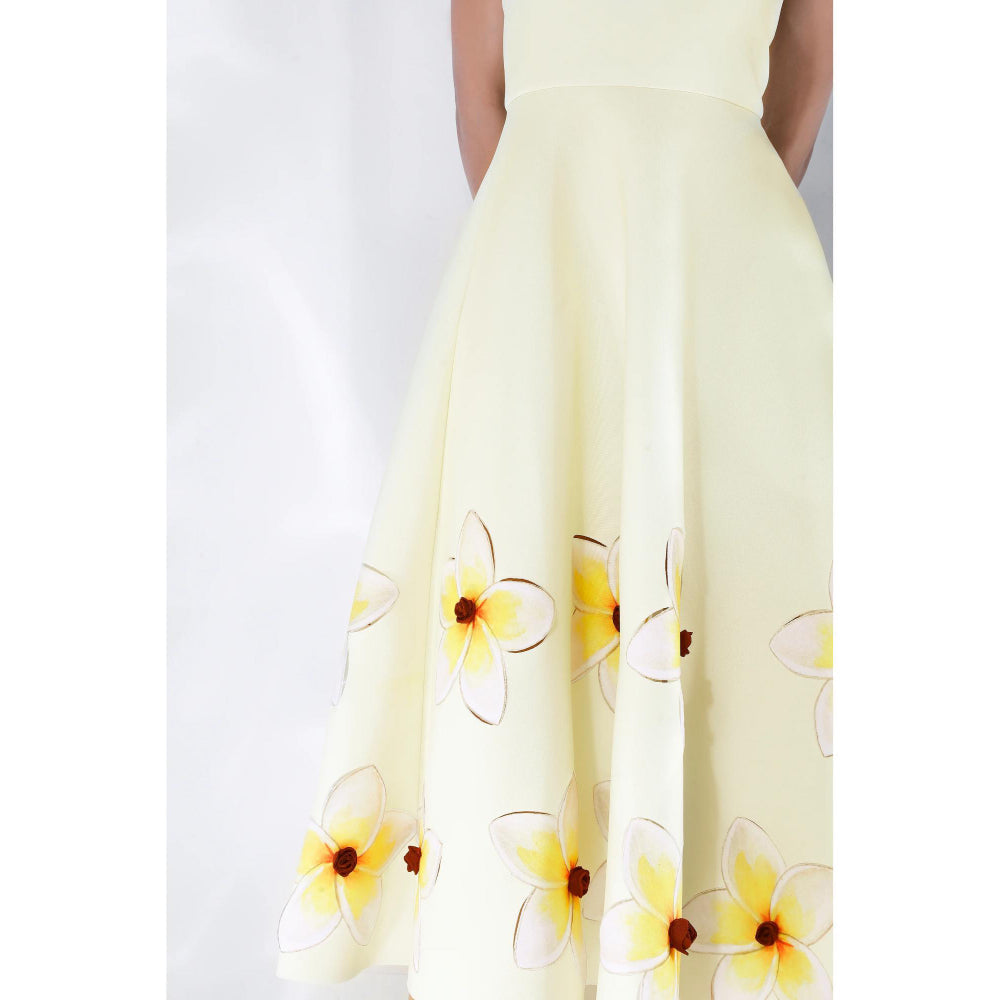 Ozeqo Womens Yellow Dress with Wrap (Set of 2)