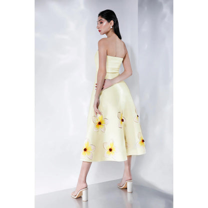 Ozeqo Womens Yellow Dress with Wrap (Set of 2)