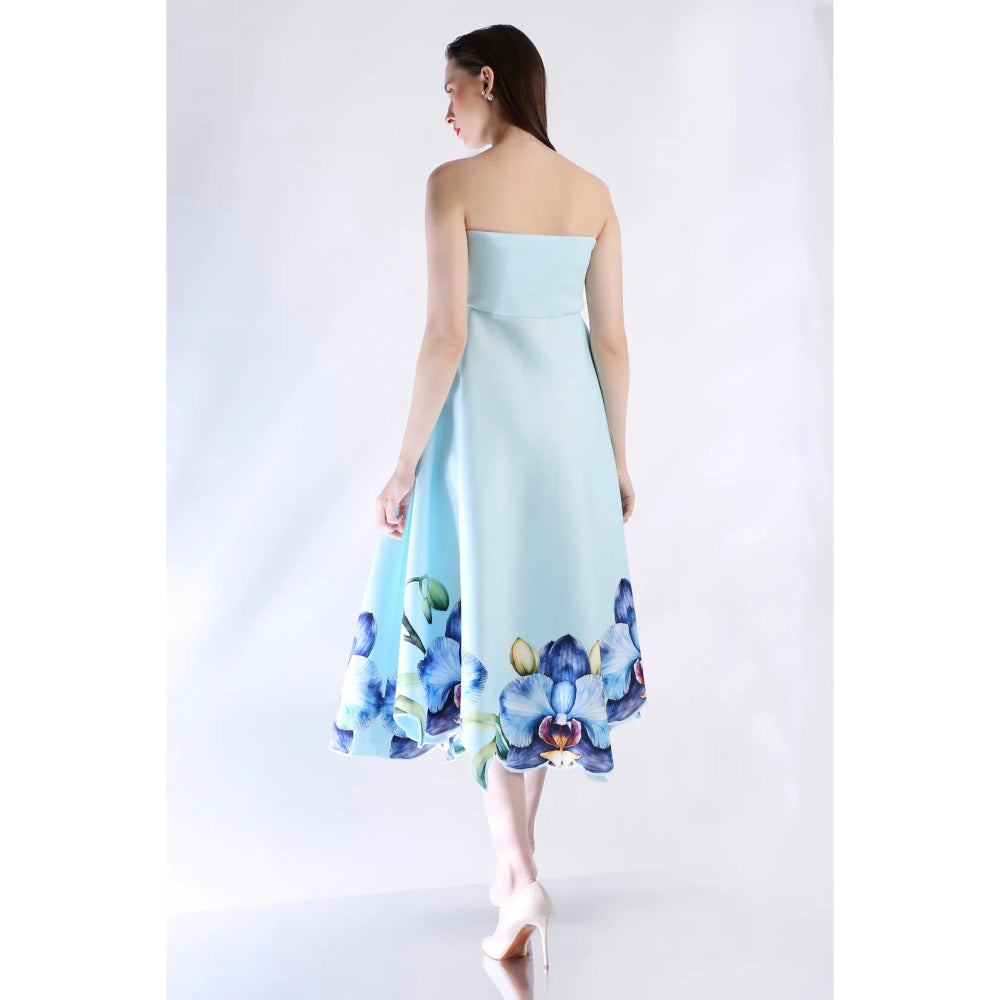 Ozeqo Womens Blue Dress with Wrap (Set of 2)
