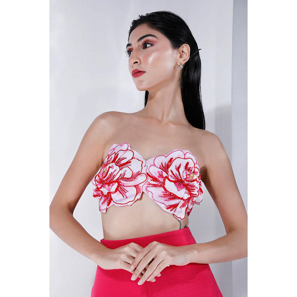 Ozeqo Womens Red Bralette with Skirt (Set of 2)