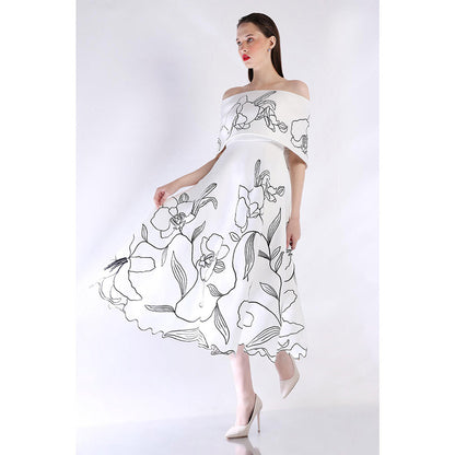 Ozeqo Womens White Dress with Wrap (Set of 2)