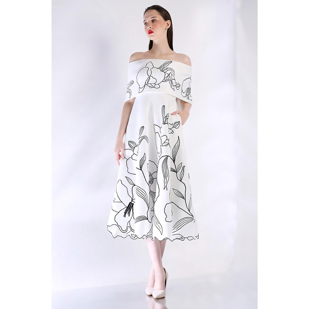 Ozeqo Womens White Dress with Wrap (Set of 2)
