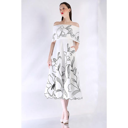 Ozeqo Womens White Dress with Wrap (Set of 2)