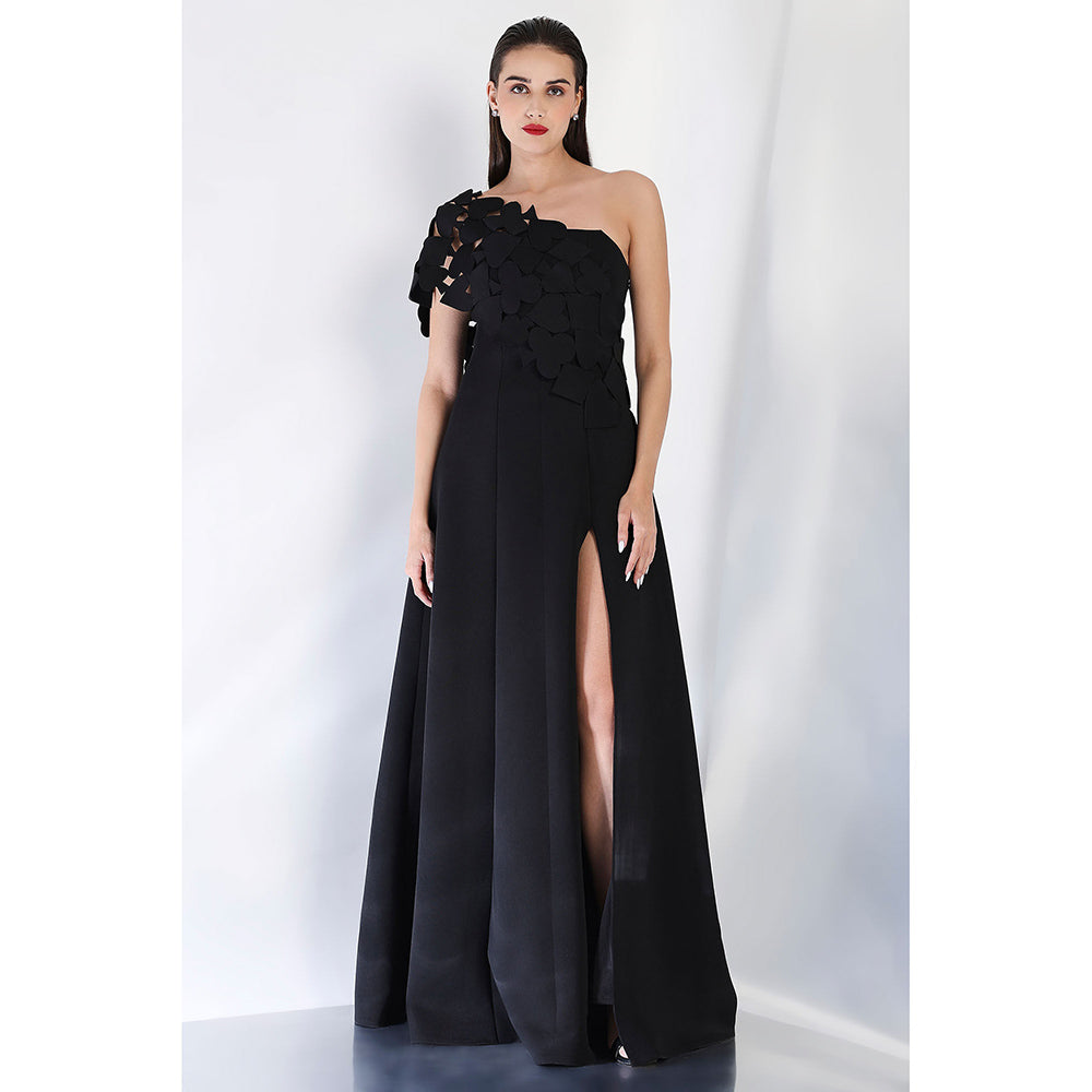 Ozeqo Black Maxi Dress and Wrap