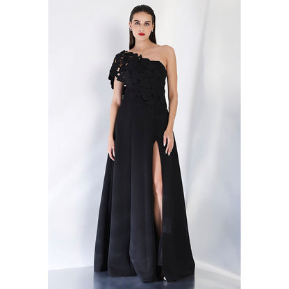 Ozeqo Black Maxi Dress and Wrap