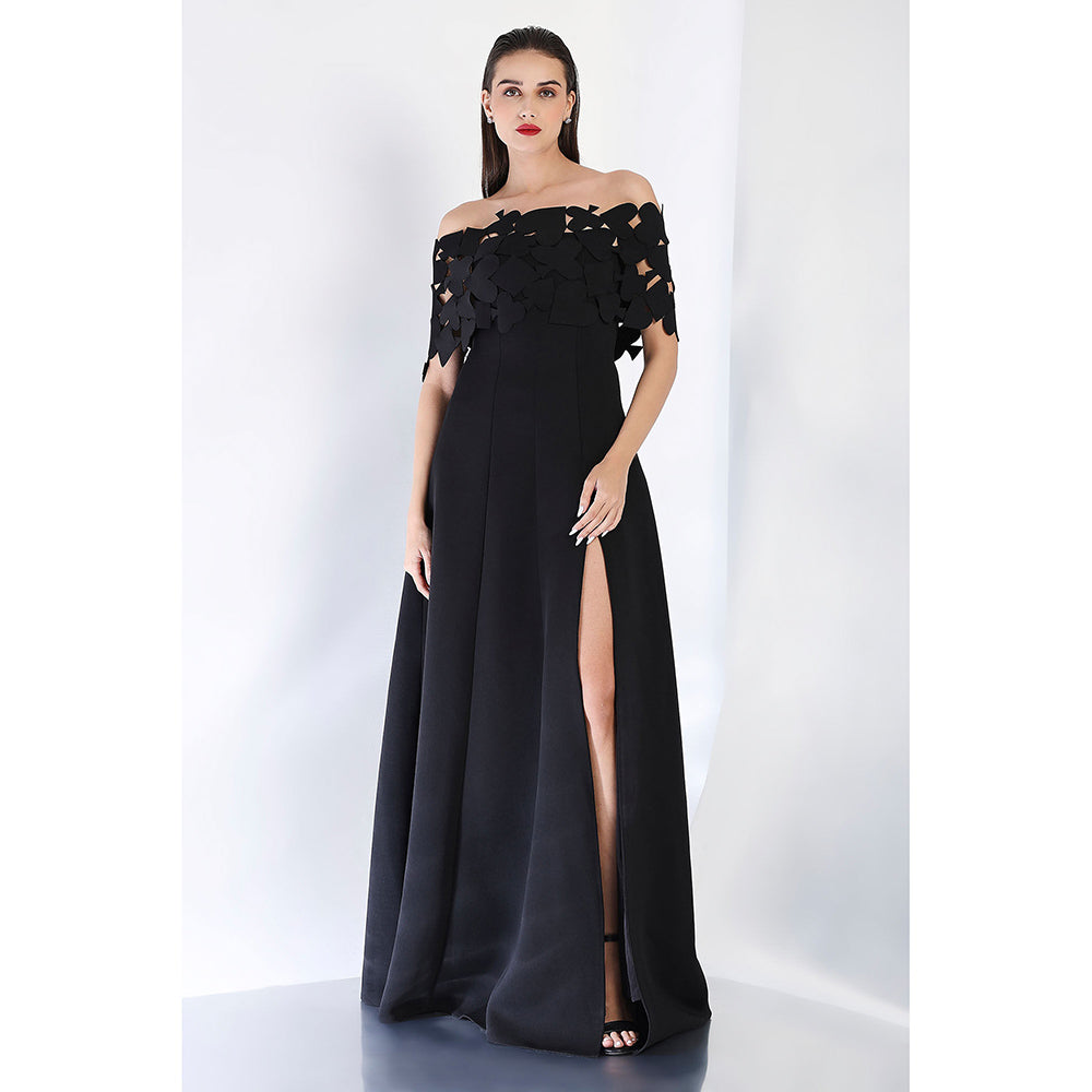 Ozeqo Black Maxi Dress and Wrap