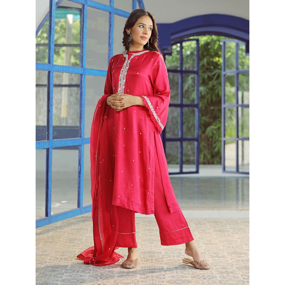 Pairaahan Umaiza Fuscia Pink Kurta (Set of 3)