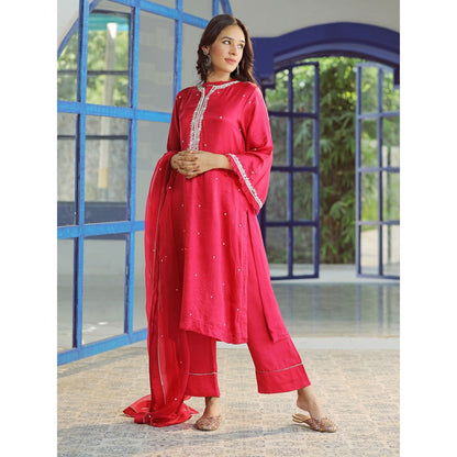 Pairaahan Umaiza Fuscia Pink Kurta (Set of 3)