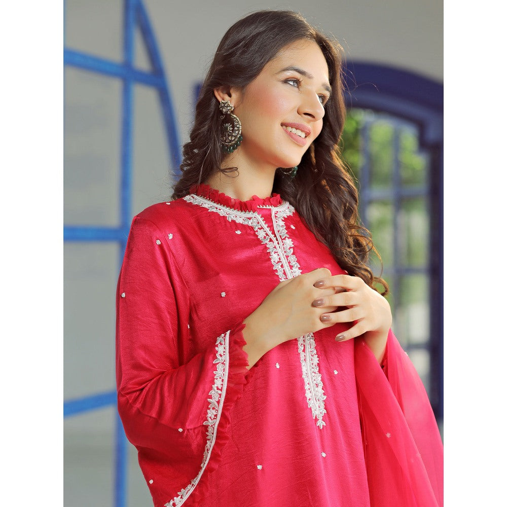 Pairaahan Umaiza Fuscia Pink Kurta (Set of 3)