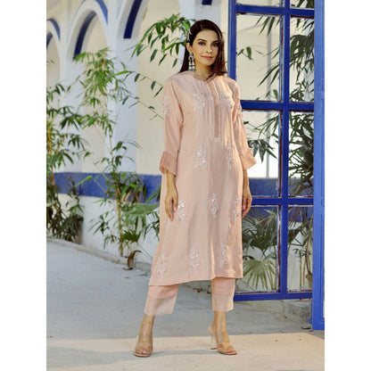 Pairaahan Sahira Pink Embroidered Kurta (Set of 2)