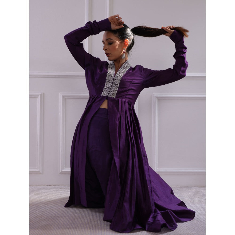 Pairaahan Faiz Kurta Purple (Set of 2)