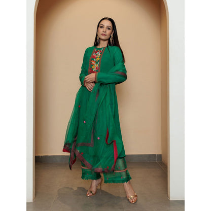 Pairaahan Farah Kurta Green (Set of 3)
