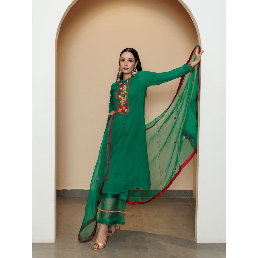 Pairaahan Farah Kurta Green (Set of 3)