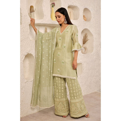 Pairaahan Noor Kurta Green (Set of 3)