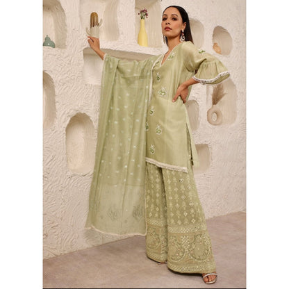 Pairaahan Noor Kurta Green (Set of 3)