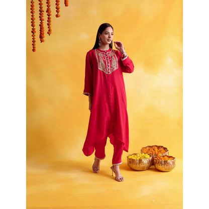 Pairaahan RED Kurta with Pant (Set of 2)