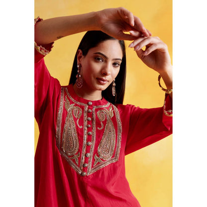 Pairaahan RED Kurta with Pant (Set of 2)