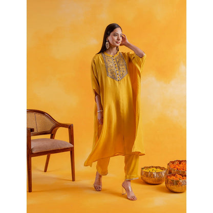 Pairaahan EVARA Yellow Kaftan with Pant (Set of 2)