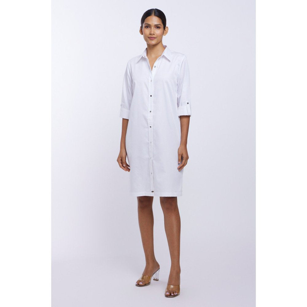 Pallavi Swadi White Solid Shirt Dress