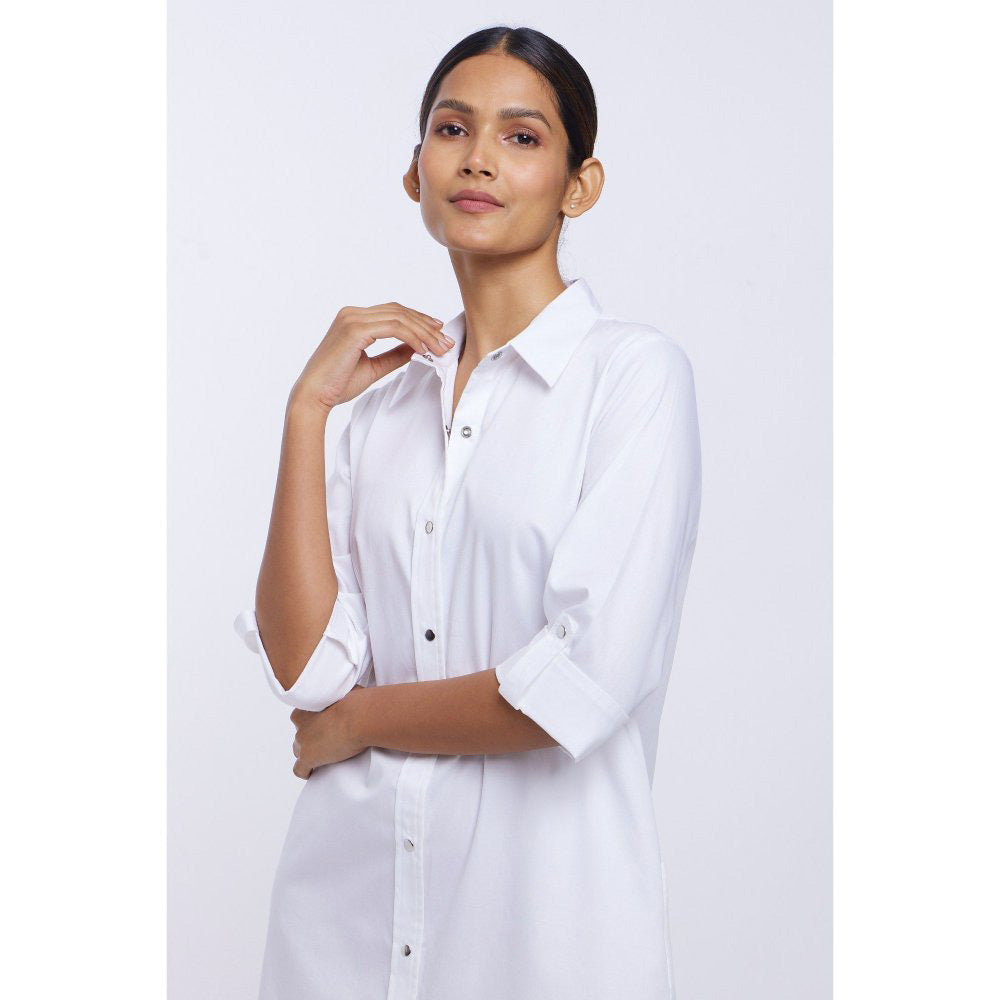 Pallavi Swadi White Solid Shirt Dress