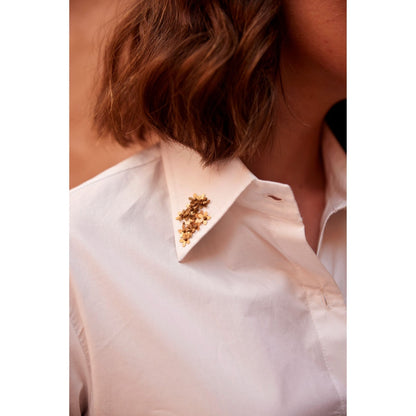 Palak Khandelwal White Shirt with Flower Sequin