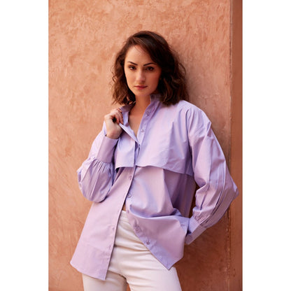 Palak Khandelwal Lavender Shirt with Front Panels