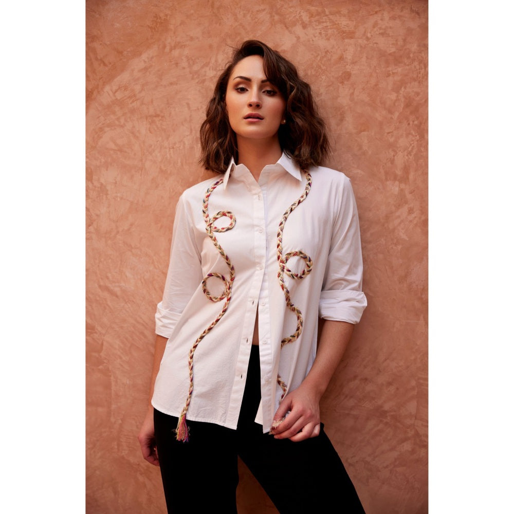 Palak Khandelwal White Shirt with Lace