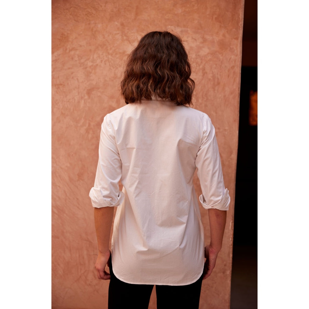 Palak Khandelwal White Shirt with Lace