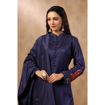 Palak Khandelwal Royal Blue Kurta Paired with Pants and Dupatta (Set of 3)