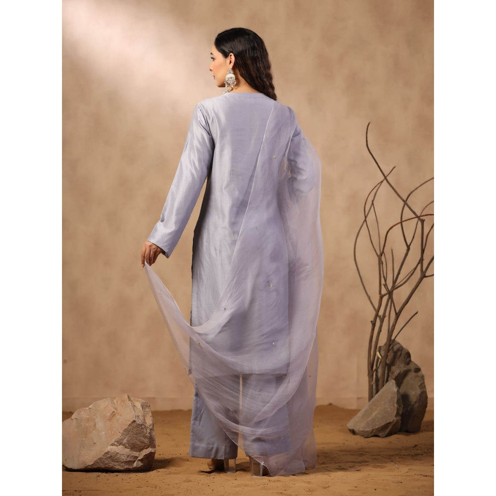 Palak Khandelwal Lavender Blue Kurta Paired with Pants and Dupatta (Set of 3)