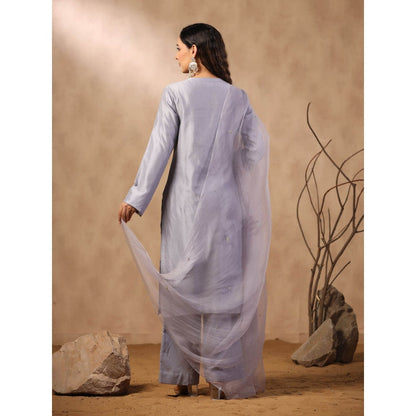 Palak Khandelwal Lavender Blue Kurta Paired with Pants and Dupatta (Set of 3)