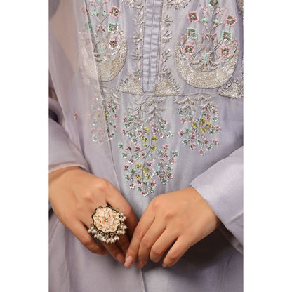 Palak Khandelwal Lavender Blue Kurta Paired with Pants and Dupatta (Set of 3)