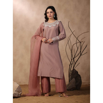 Palak Khandelwal Mauve Kurta Paired with Pants and Dupatta (Set of 3)