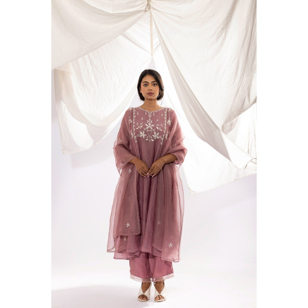 PANTS AND PAJAMAS Lavender Organza Dupatta